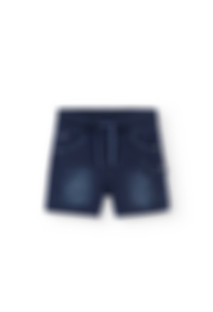 Fleece bermuda shorts denim for baby boy