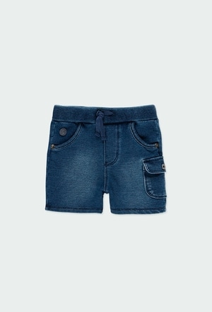 Fleece bermuda shorts denim for baby boy_1