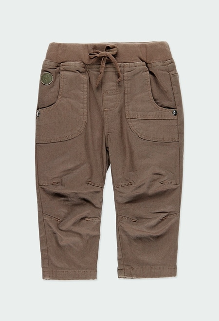 Gabardine trousers lined for baby boy_1
