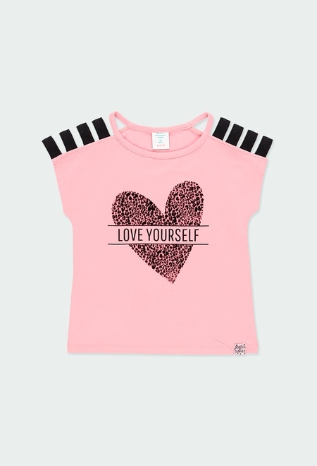 Knit t-Shirt "heart" for girl_1