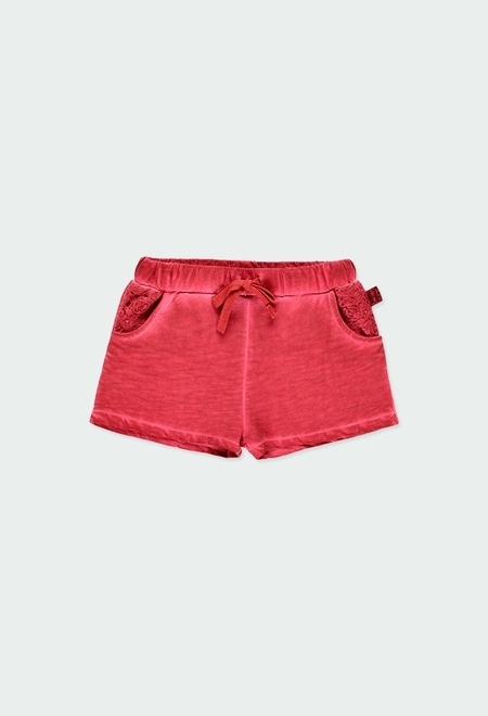 Knit bermuda shorts flame for girl_1
