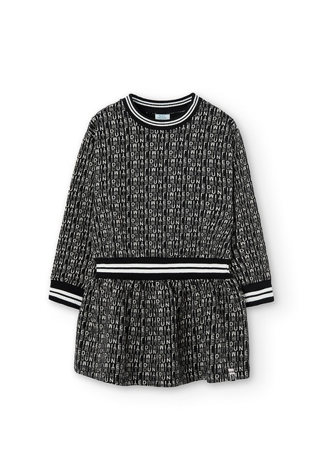 Knit stretch dress "letters" for girl_1