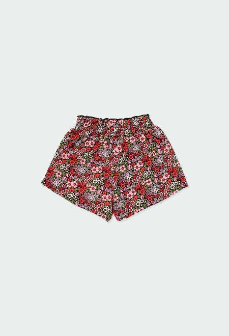 Stretch bermuda shorts floral for girl_2