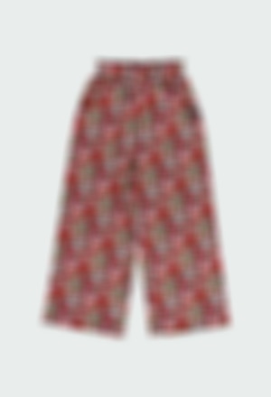 Knit trousers floral for girl
