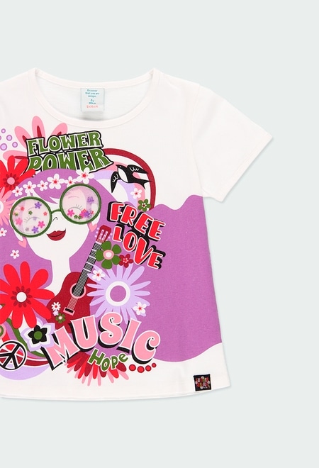 Knit t-Shirt "flowers bbl" for girl_3