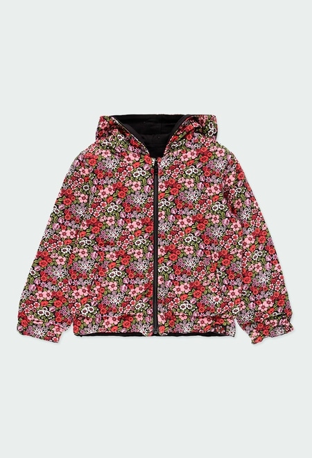 Knit jacket reversible floral for girl_1