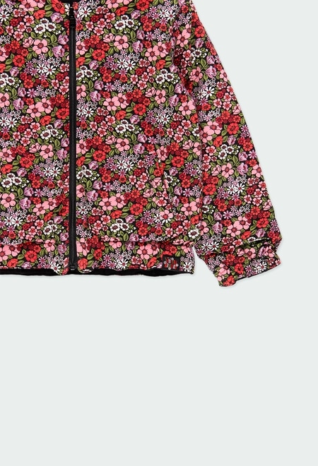 Knit jacket reversible floral for girl_5