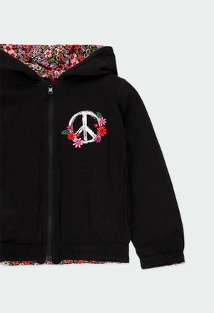 Knit jacket reversible floral for girl_6