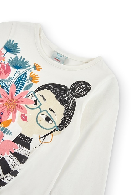 T-Shirt tricot "a fleurs" pour fille_3