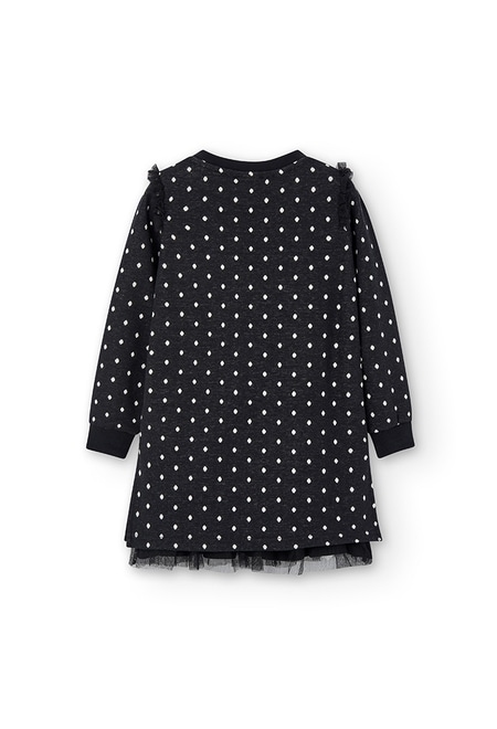 Knit dress jacquard polka dot for girl_2