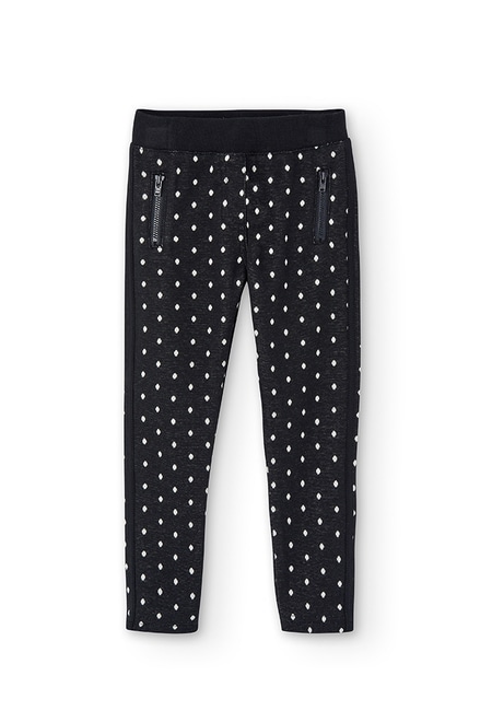 Knit trousers jacquard polka dot for girl_1
