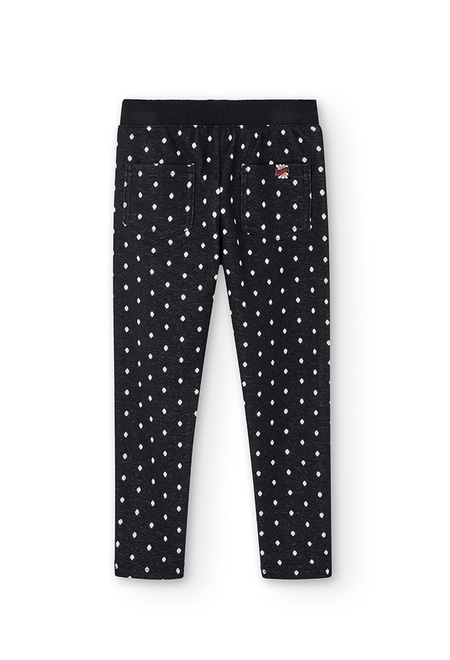 Knit trousers jacquard polka dot for girl_2