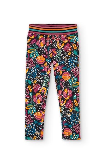 Fleece trousers floral for girl_1
