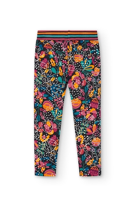 Fleece trousers floral for girl_2