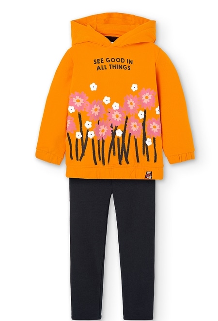 Pack en tricot bi matiere "a fleurs" pour fille_1