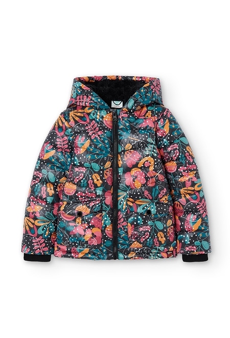 Technical fabric parka floral for girl_2