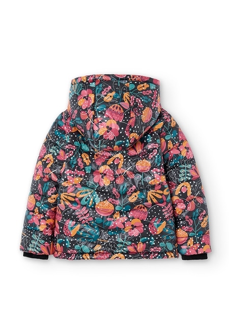 Technical fabric parka floral for girl_3