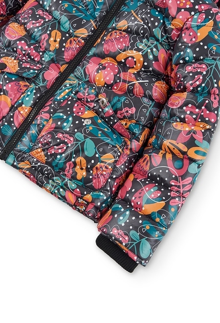 Technical fabric parka floral for girl_5