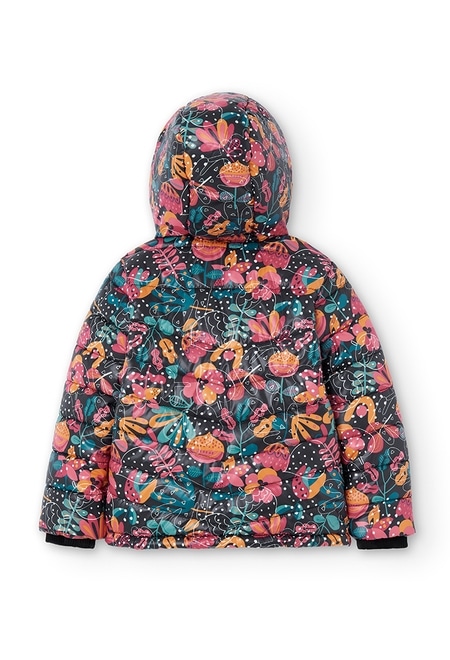 Technical fabric parka floral for girl_7