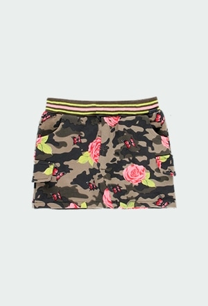 Fleece skirt stretch floral for girl_1