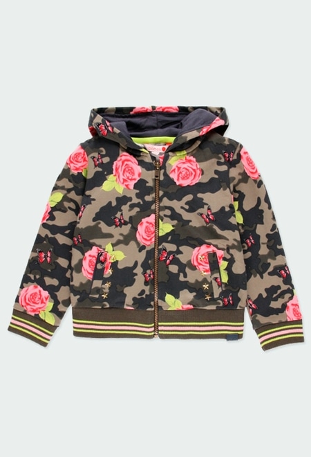 Fleece jacket floral for girl_1