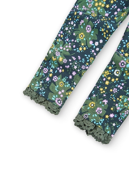 Stretch knit leggings floral for girl_4