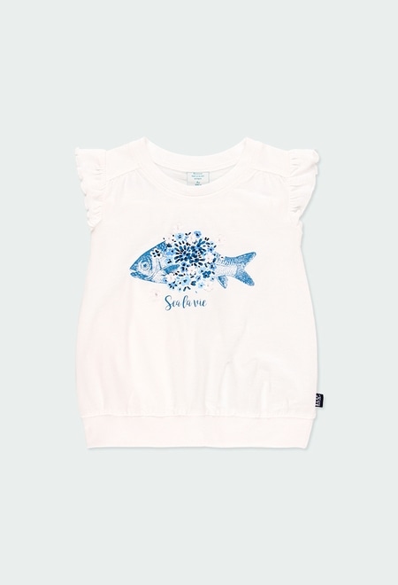 Camiseta malha flame "peixe" para menina_2
