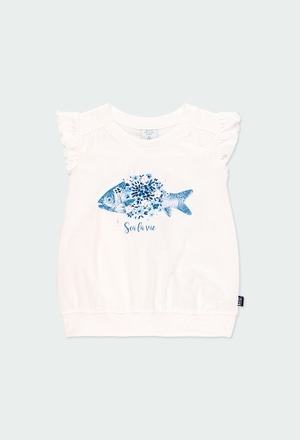 Camiseta punto flamé "pez" de niña_2