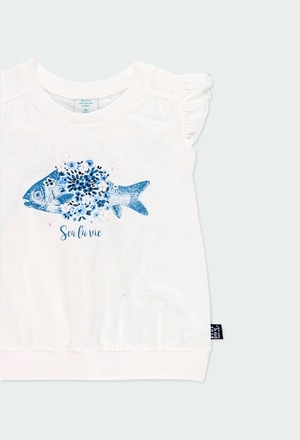Maglietta jersey flame "pesce" per ragazza_4