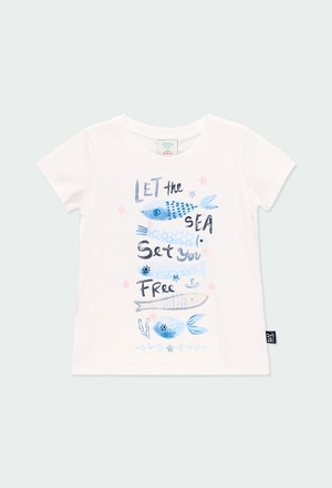 Camiseta punto flamé "peces" de niña_1