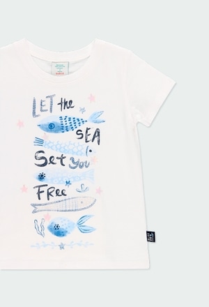 T-Shirt tricot flame "poissons" pour fille_3