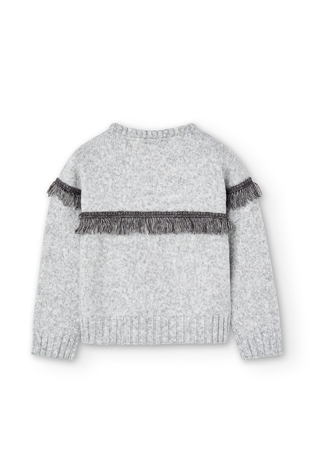 Knitwear pullover with fringes for girl_3