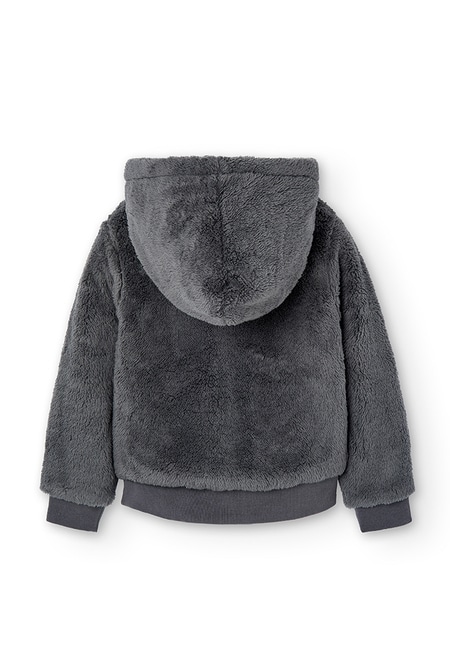 Fluffy hooded jacket for girl_2