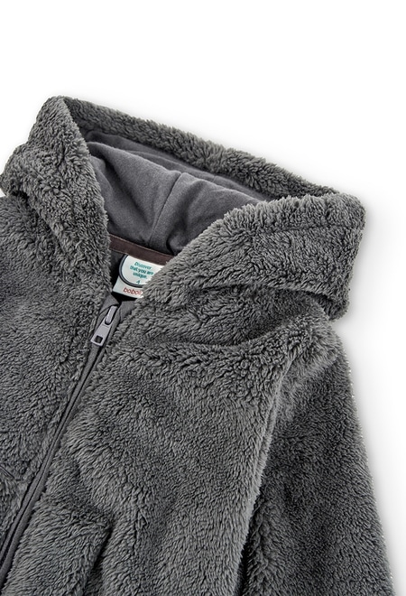 Fluffy hooded jacket for girl_3