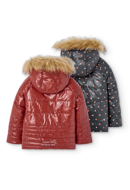 Reversible technical fabric parka for girl_2