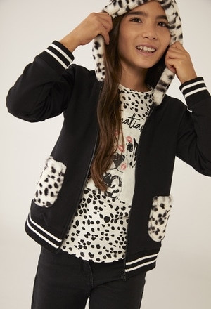 Fleece jacket combined fur for girl_1