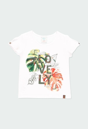 T-Shirt tricot flame "feuilles" pour fille_1