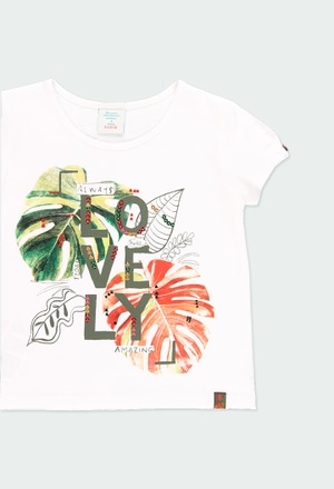 T-Shirt tricot flame "feuilles" pour fille_3