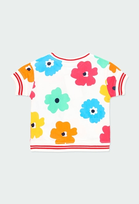 Camiseta malha "floral" para menina_3