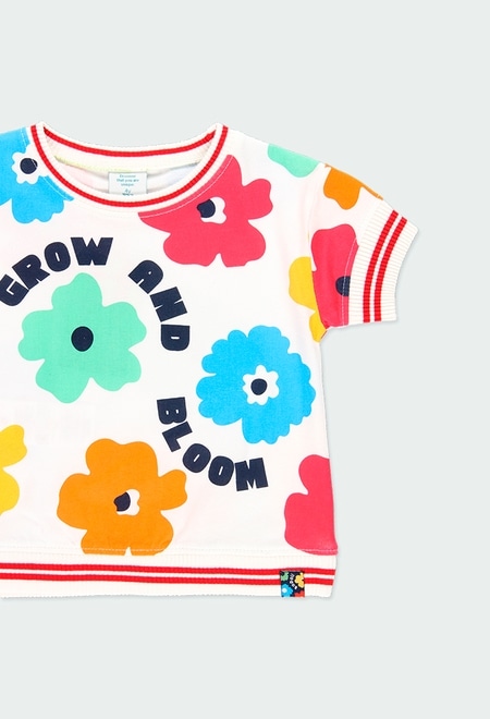 Camiseta punto "flores" de niña_4