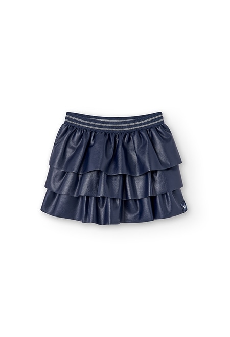 Synthetic leather skirt for girl_1