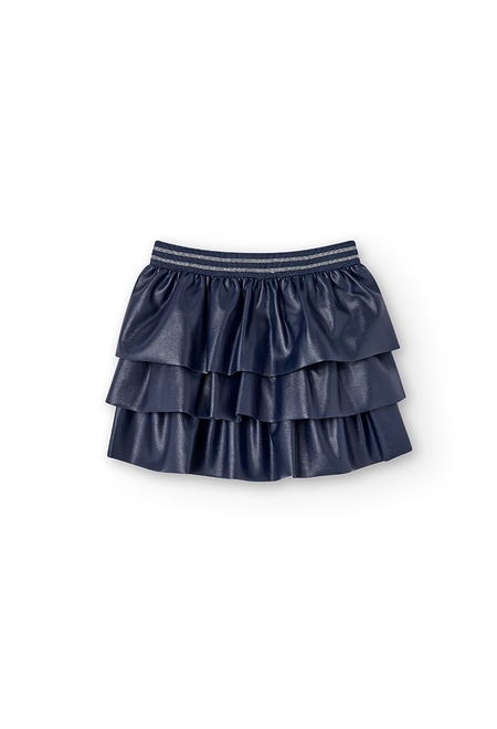 Synthetic leather skirt for girl_2
