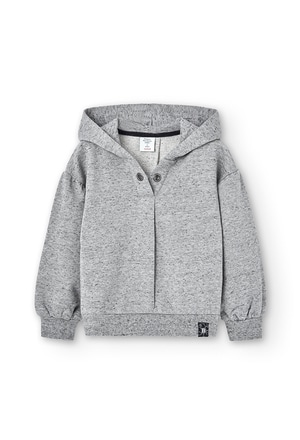 Fleece with hood sweatshirt for girl_1