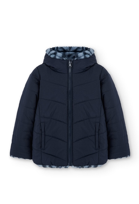 Reversible technical fabric parka for girl_4