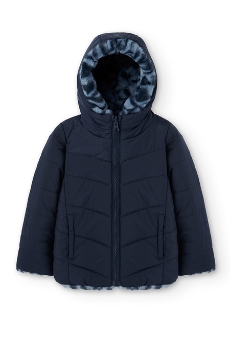 Reversible technical fabric parka for girl_10