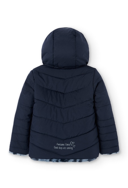 Reversible technical fabric parka for girl_12