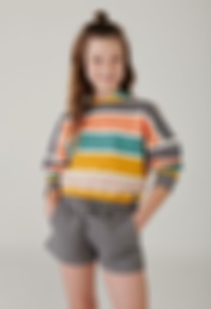Sweatshirt striped for girl - organic