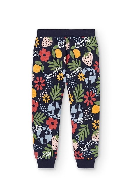 Fleece trousers floral for girl - organic_2