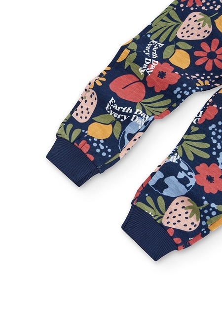 Fleece trousers floral for girl - organic_4