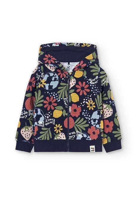 Fleece jacket floral for girl - organic_2